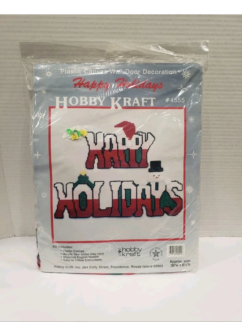 Vintage Hobby Kraft Happy Holidays Plastic/Canvas Wall/Door Decoration Kit